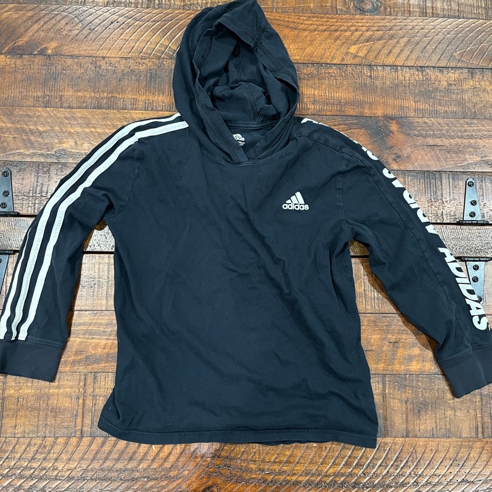 Adidas Kids Black and White Hoodie